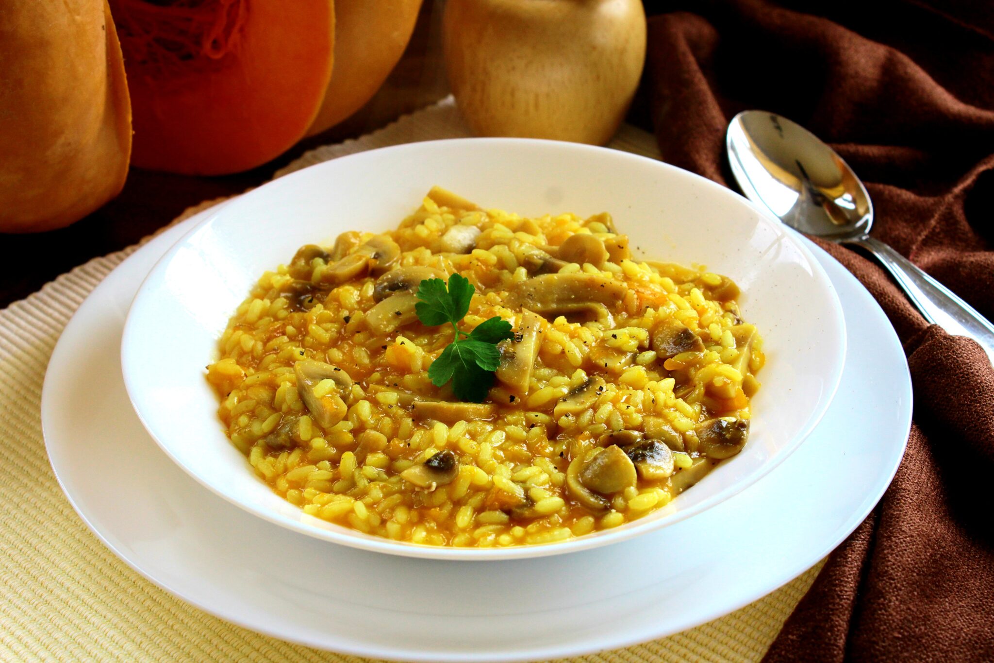 Risotto Zucca E Funghi Allo Zafferano