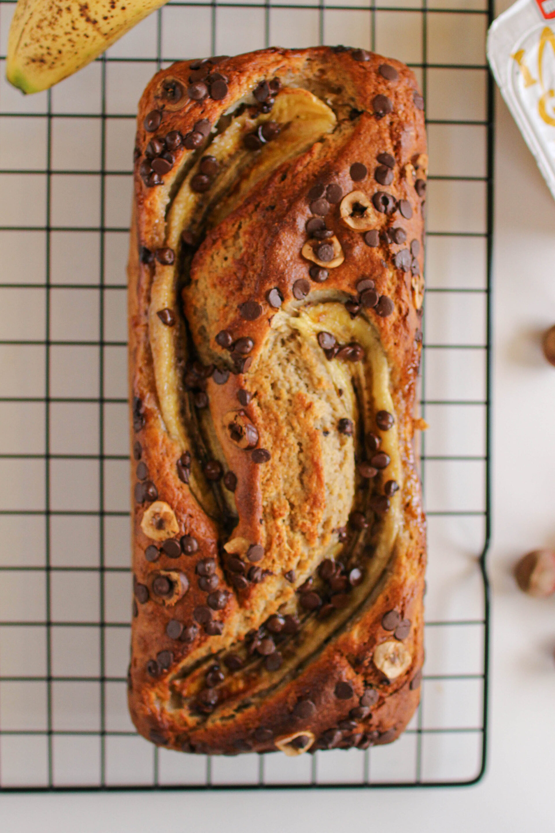 Banana Bread Con Nocciole E Gocce Di Cioccolato